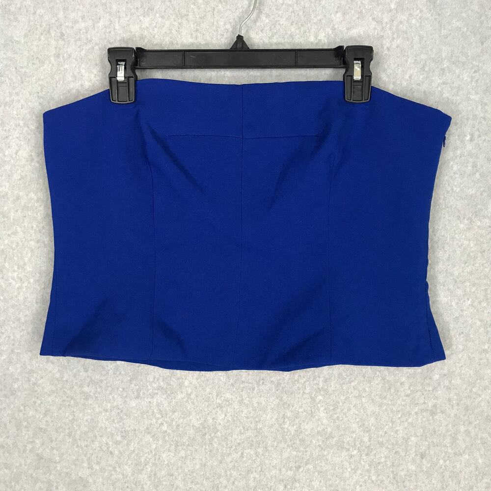 Rachel Zoe Crop Top Womens Large Blue Corset Bustier‎ Nautical Sexy Party Rock